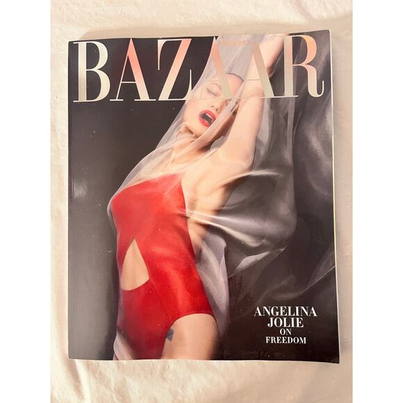 Harper's BAZAAR Magazine  December, 2019 - January, 2020  ANGELINA JOLIE Cover - Picture 2 of 9